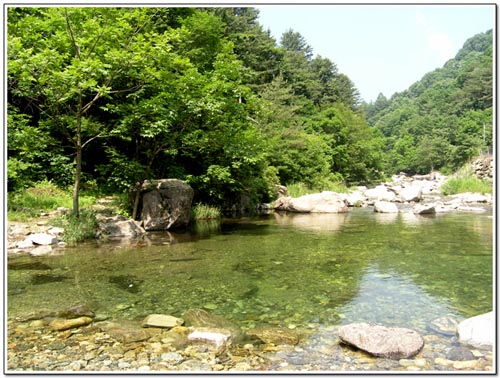 초록빛 산을 닮아 계곡도 파랗다. 